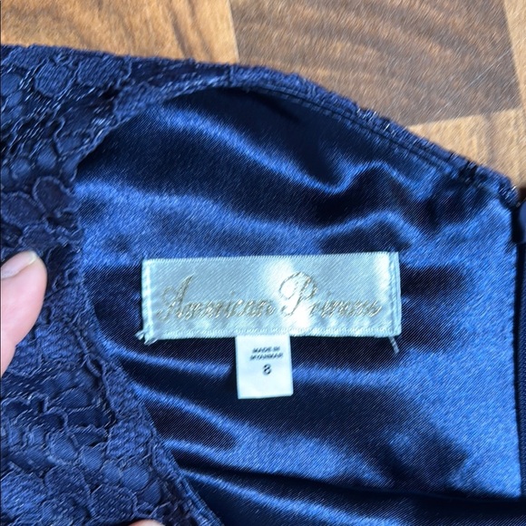 American Princess Blue and White Tiered Ruffled Formal Dress - Picture 2 of 5